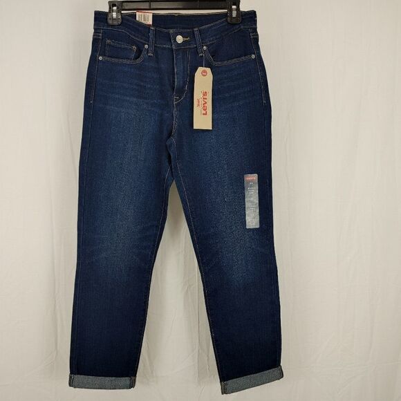 Levi's Mid Rise Skinny Crop Women's Size 8/29 Dark Denim Cuffed.Waist 14.5"Ris - Picture 1 of 8